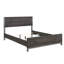 Lit double de style moderne, gris brunâtre et argent antique, tête de lit, rails inclus