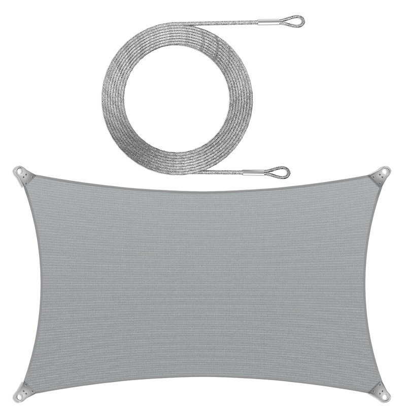 Toile d'ombrage rectangulaire, gris, 16 pi x 20 pi