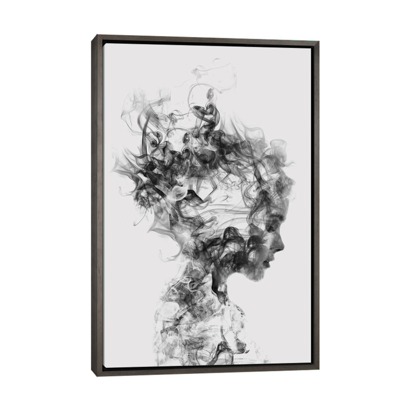 « dissolve me » par dániel taylor, reproduction d’art, Toile encadrée de bois rustique foncé, H 48 po x l 32 po x P 1,5 po