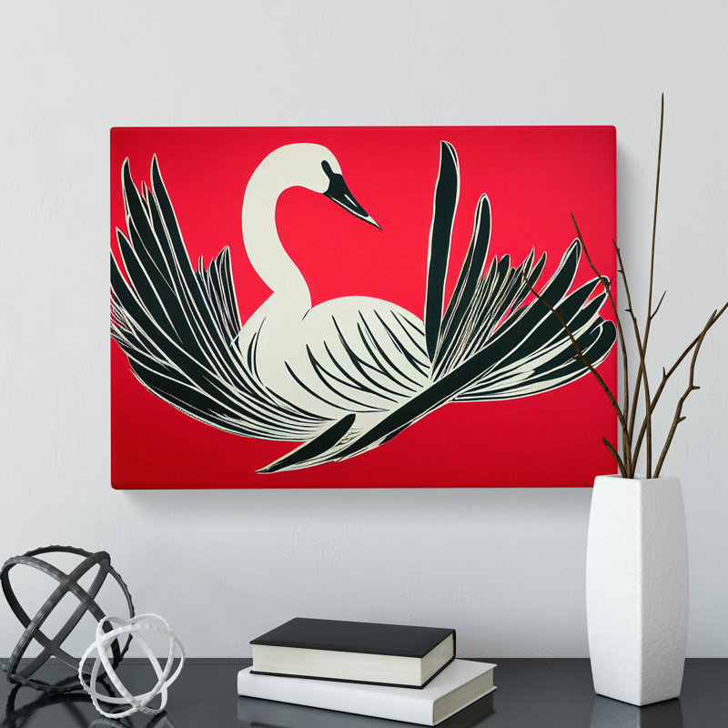 Artsy Swan - Wrapped Canvas, 40cm H x 60cm W x 3cm D