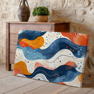 Canvas Create An Abstract Pattern Featuring Fluid Swirling Shapes In A Wall Art Harmonious Blend Of Colours Including Rich Oranges Deep Canvas Wall Art