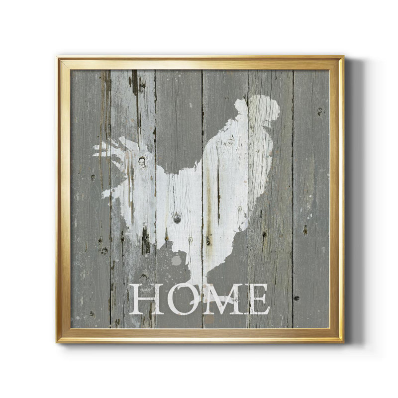 Rooster Home - reproduction de photo sur toile, Or, H 26,5 po x l 26,5 po x P 1,5 po