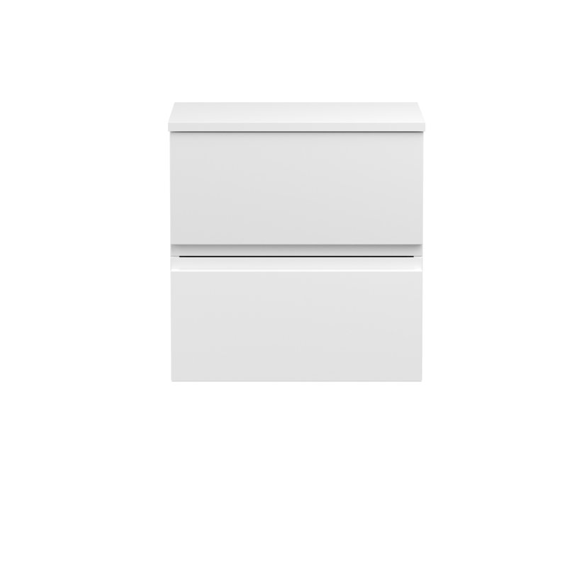 Urban 500mm Wall Mounted Single Vanity Base, Satin White