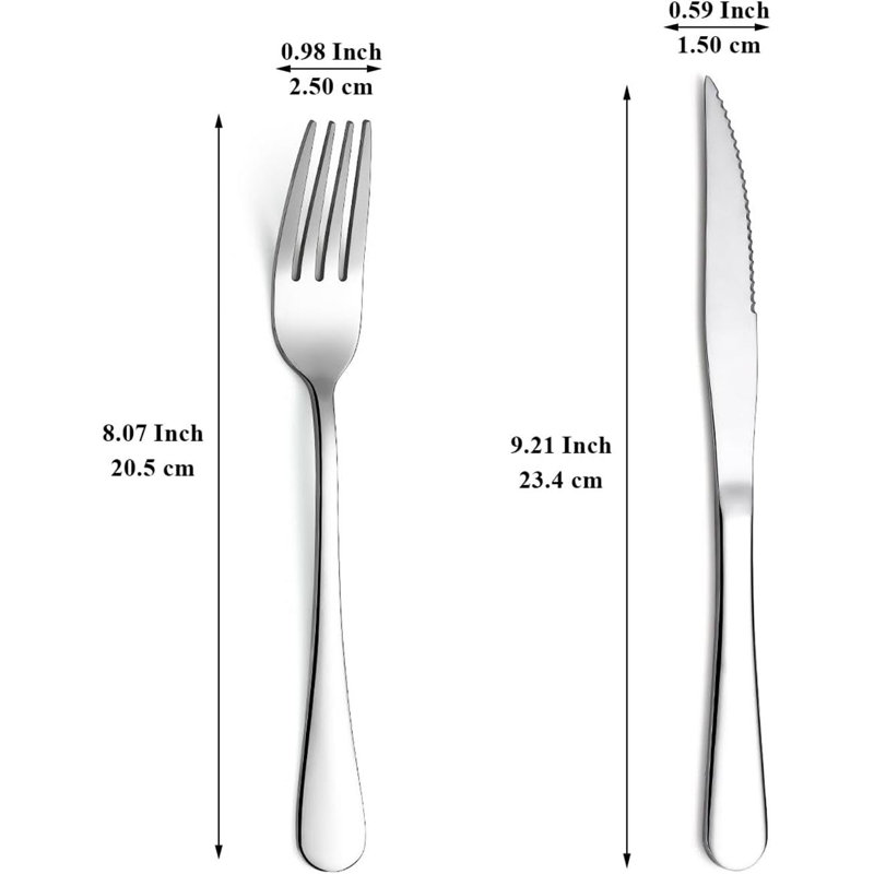 24 Piece Steak Knife Set, Silver
