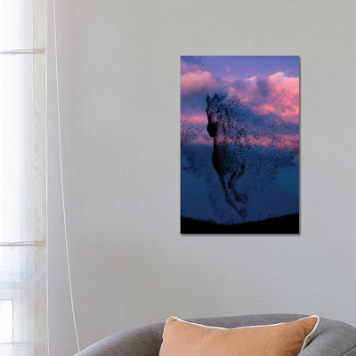 Wind And Horse by Abdullah Evindar - Wrapped Canvas Print