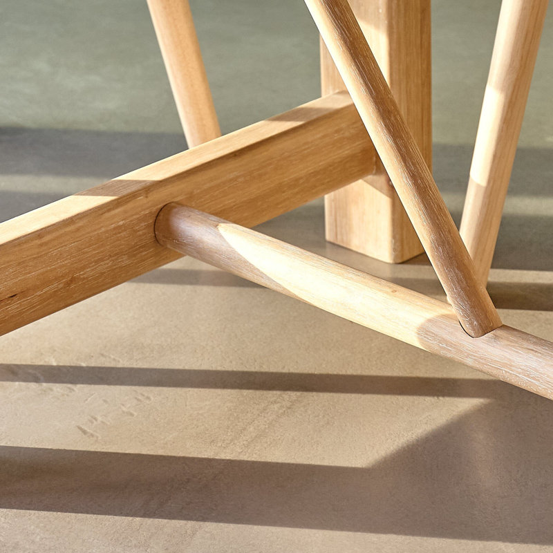Round Solid Wood Base Dining Table