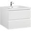Meuble-lavabo flottant moderne 36 po avec lavabo en résine, armoire de rangement murale, tiroirs à fermeture en douceur, finition blanc brillant