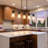 37'' 5-Light Black Kitchen Island Chandelier Farmhouse Linear Pendant Light with Glass Shades-121624763