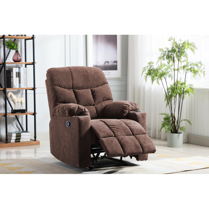 Fauteuil inclinable Fiatt, Microfibre/microsuède brun