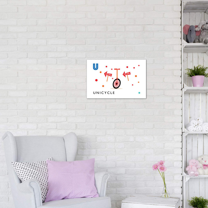 «U Is for Monicycle» - Impression, Aucun mat, Toile tendue, H 26 po x l 40 po x 1,5 po