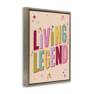 Vintage Living Legend Phrase Framed Floater Canvas Wall Art by Caroline Alfreds