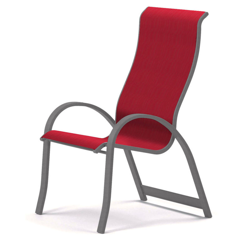 Aruba 1 Outdoor Dining Armchair, Textured Desert, Red 1D Sunbrella®