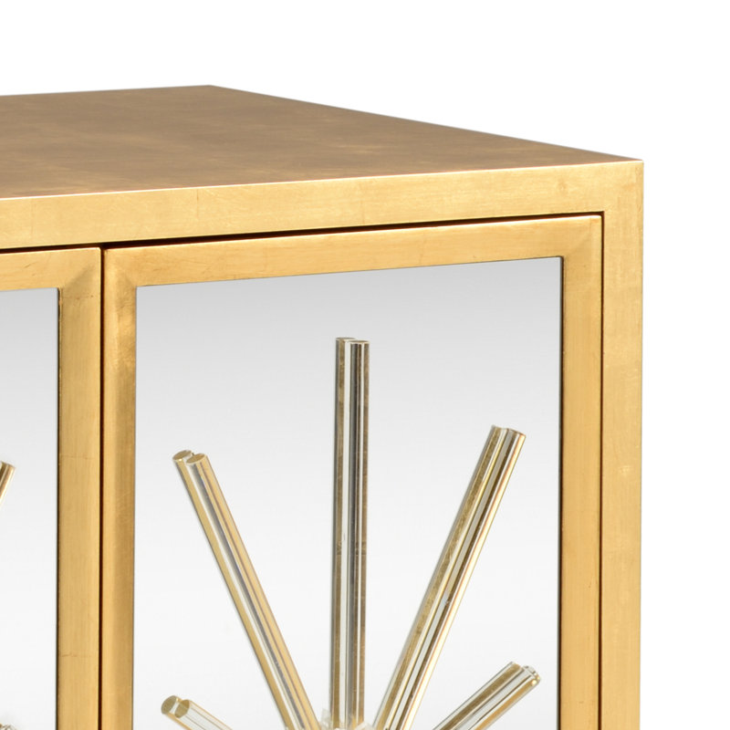 Starburst Solid Wood Accent Cabinet