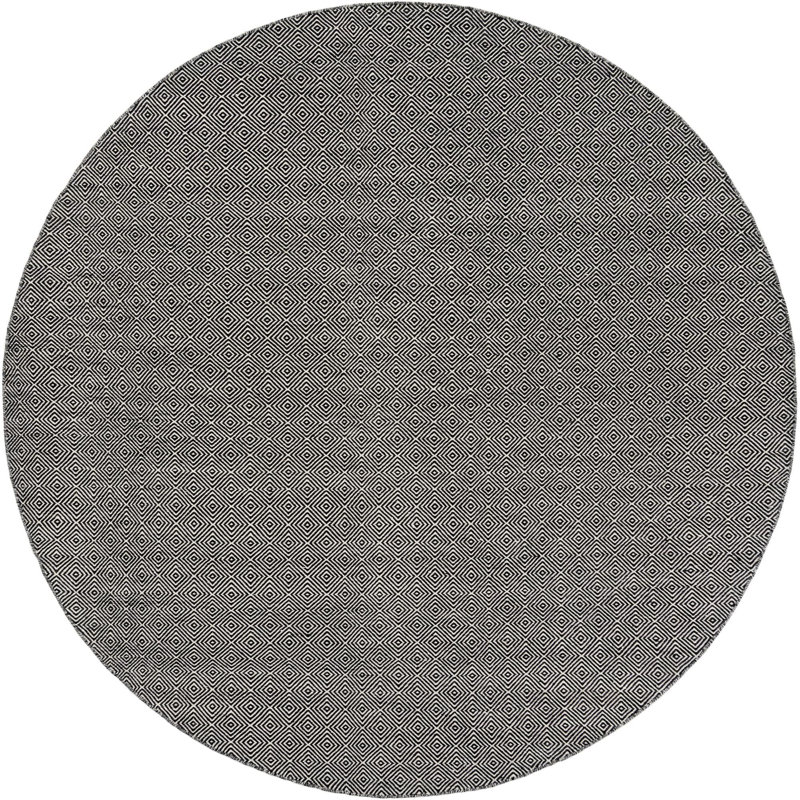 Tapis contemporain de couleur noire Ohara, Rond 10pi