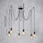 Diy 6 Lights Edison Bulb Spider Chandelier Pendant Light In Black