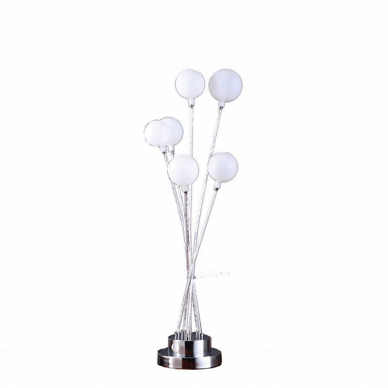 Lampe de table sphérique en aluminium chromé 27 lumières 27,5 po Aluminun, Argent argent