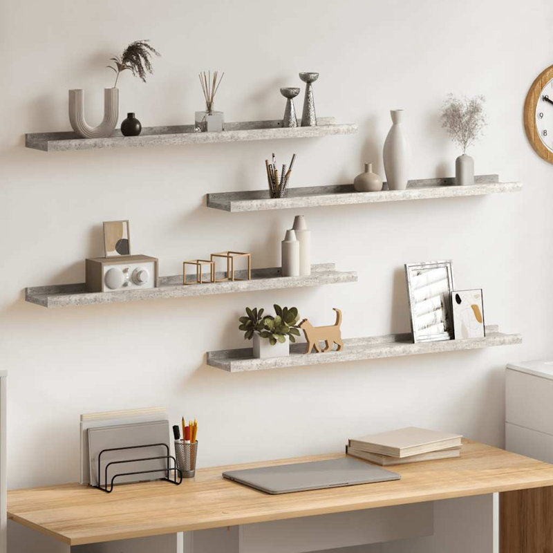 Floating Shelf, 1.2'' H x 31.5'' W x 3.5'' D, Gray