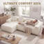 Modern Oversized 262cm Boneless Corner Sofa L-Shaped Corduroy Sofa With Storage Pockets-879638394-879638388
