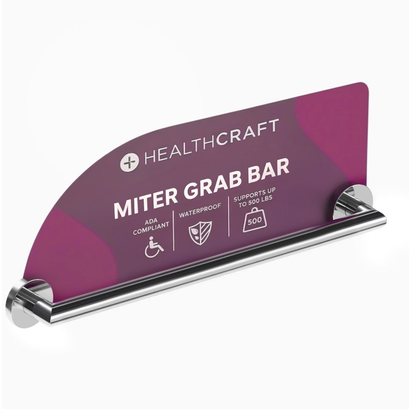 MITER 24 in. x 1.25 in. Grab Bar, ADA Compliant for Bath and Shower Safety (500 lb. Capacity) in Polished Chrome, 24