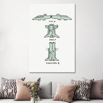 Kiss And Hug by Lim Heng Swee - Wrapped Canvas Print