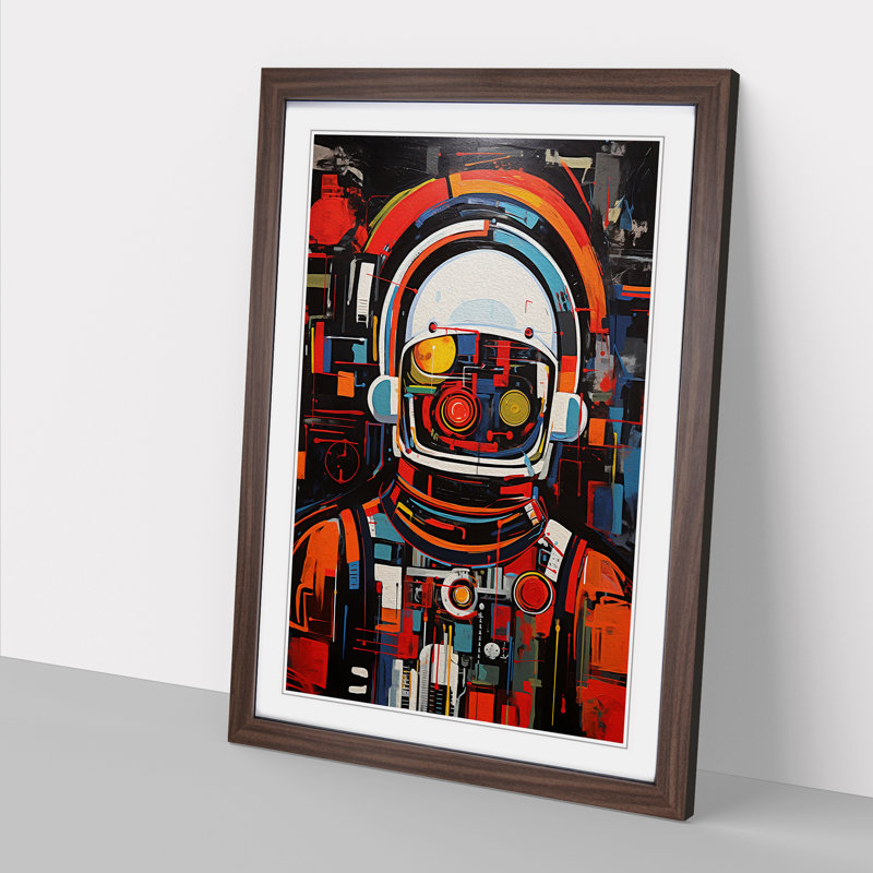 Single Picture Frame Print on Wood, 64cm H x 46cm W, Walnut Framed