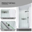 Double porte de douche coulissante avec verre trempé et poignée en acier inoxydable-113510591
