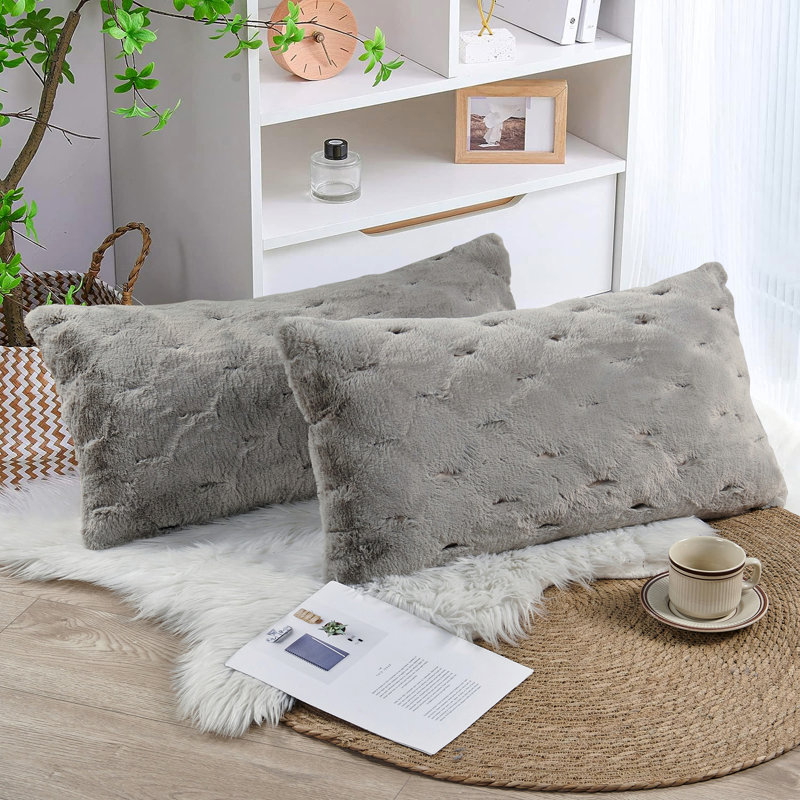 Cushion Cover, Grey, 35.6cm x 66cm