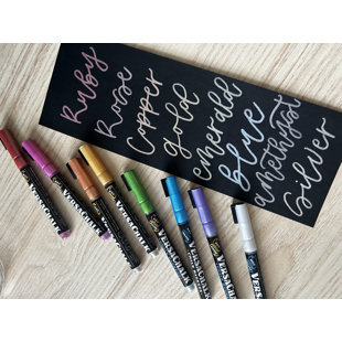 VersaChalk Metallic Liquid Chalk Markers - 8-Pack, 3mm Fine Tip, for Chalkboards & Glass