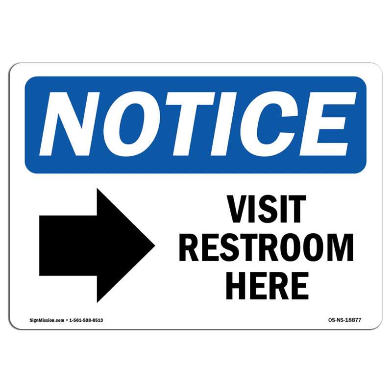 Signe «Visitez les toilettes ici»