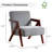 23.8 '' Wide Mid-Century Upholstered Soft Accent chair With Z-Shaped Solid Wood Legs, Soft Fabric Armchair for Living Room-401492919