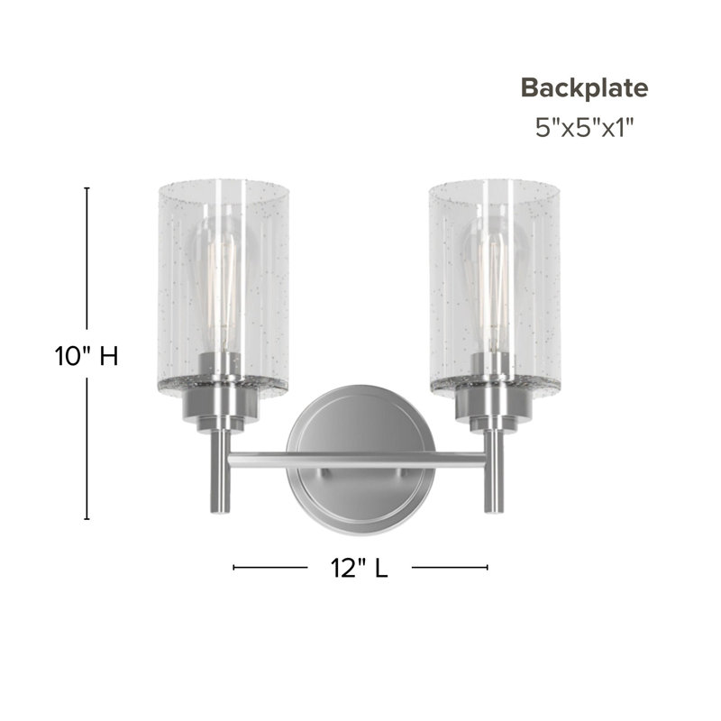 Wexton 2-Light 5.25” Wide Vanity Light, Brushed Nickel