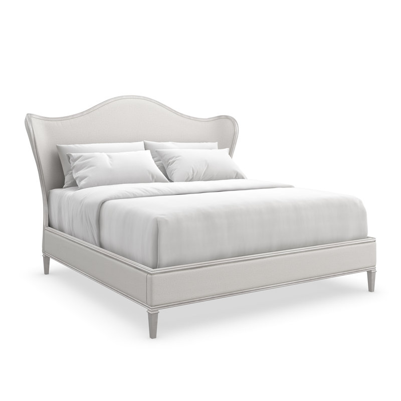 Bedtime Beauty Upholstered Bed, White, King