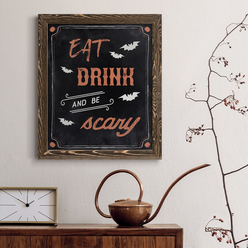 «Be Scary», art textuel sur toile, H 37,5 po x l 27,5 po x P 1,5 po, Noyer