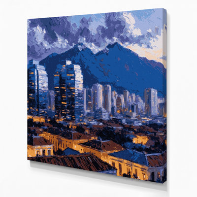 Art mural sur toile, villes bleues, Caracas, Vénézuéla