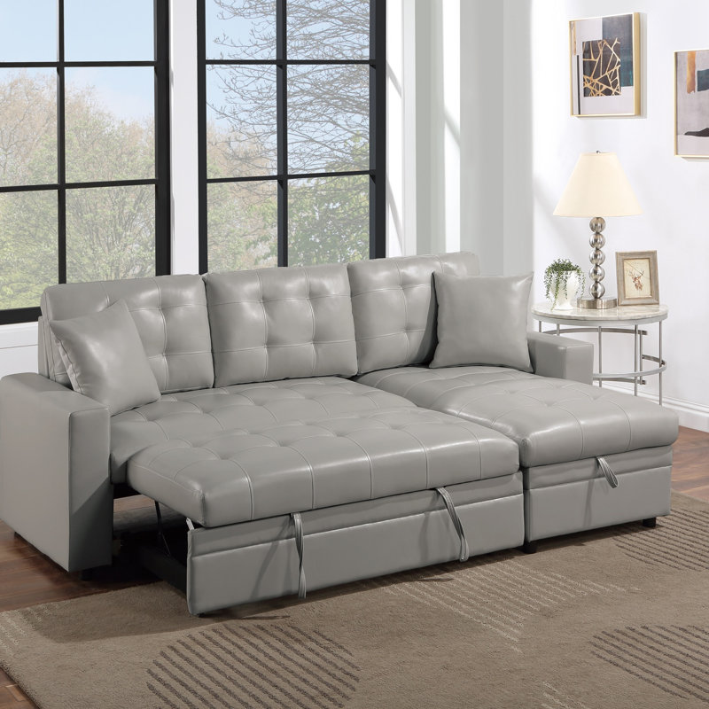 Canapé modulaire en similicuir convertible