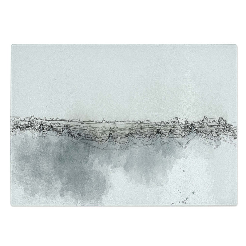 Glass Misty Forest in France in Abstract Chopping Board, 28.5 cm W x 20 cm L