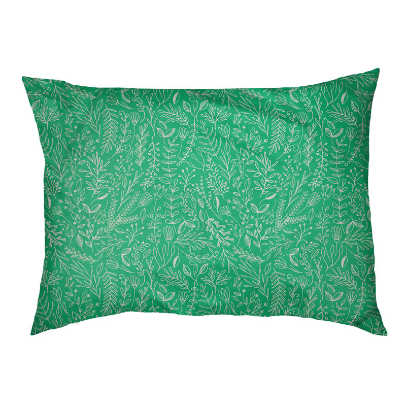 Coussin pour chien floral ditsy Byrge, Moyen (L 29,5 po x P19,5 po x H 9,5 po), Vert / blanc