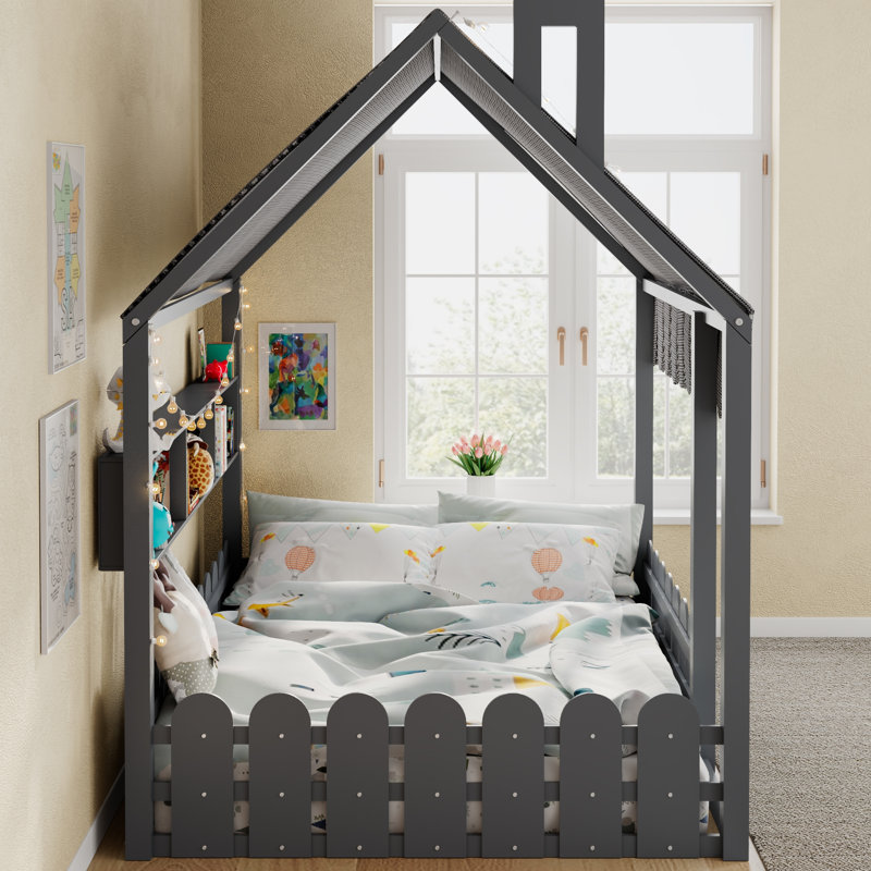 Lit double pour enfants Montessori, Lit double, Gris
