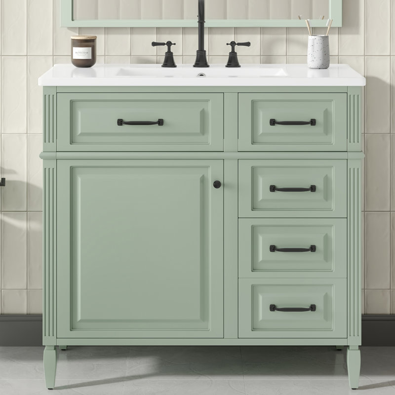 Meuble-lavabo simple 36 po, Vert
