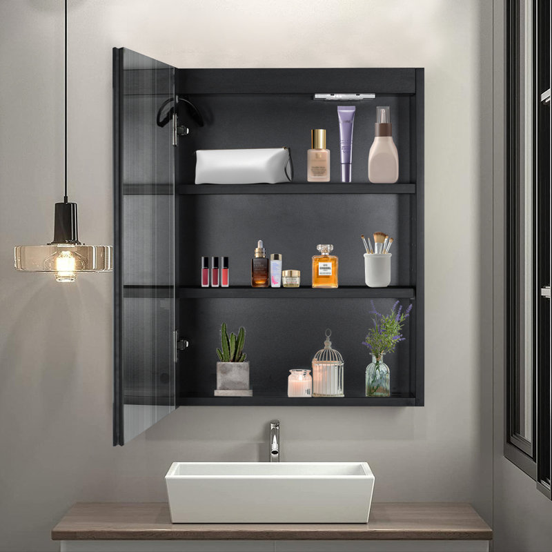 Miroir de salle de bain Calbert, Noir