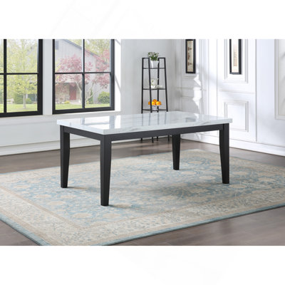 Sterling - Table de salle à manger en faux marbre - Blanc
