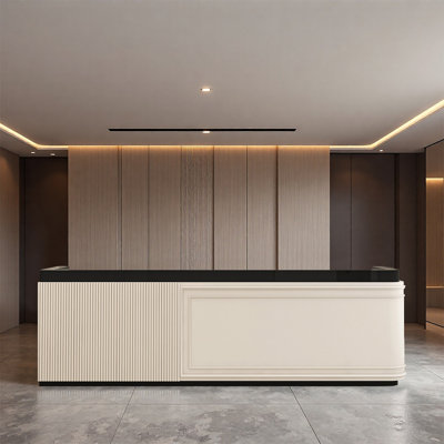 Trendy Modern Checkout Counter – Stylish Multi Functional Desk for Mall Barber Shop and Company Lobby