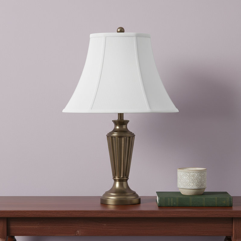 Abat-jour cloche en lin blanc