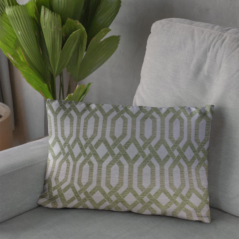 Coussin Plutus Green Beige, Rectangulaire, H 12 po x l 20 po