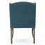 Chaise d'appoint en sarcelle avec bordure cloutée et tissu à oreilles capitonné