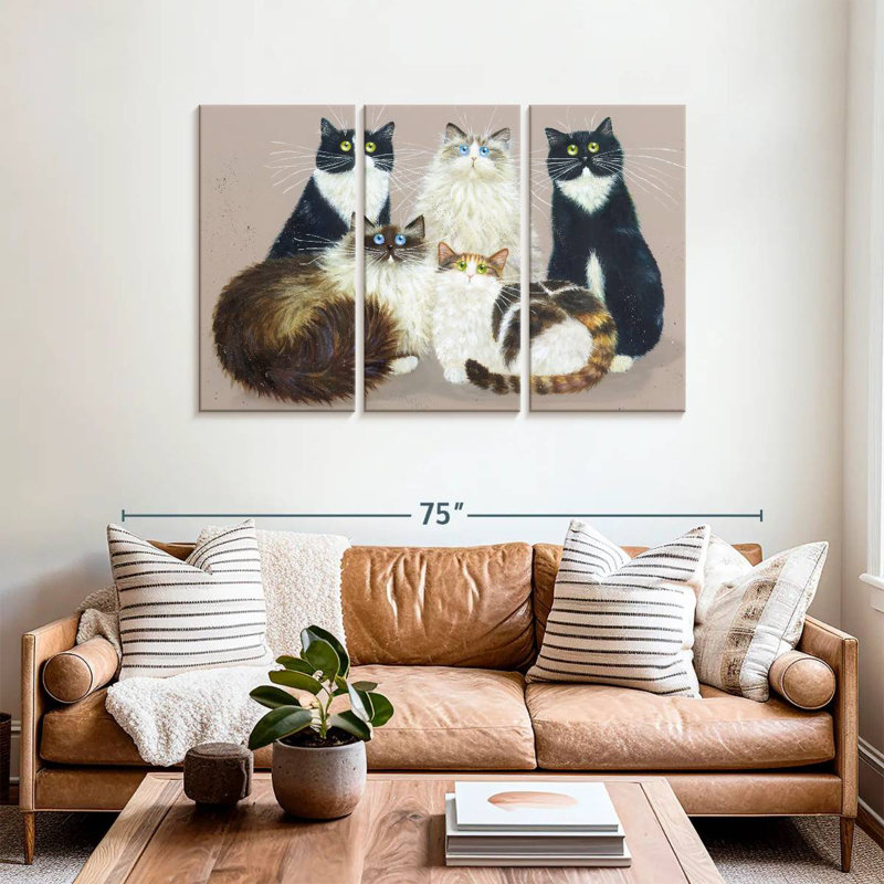 Brampt Five Cat Gang, 36" H x 57" W
