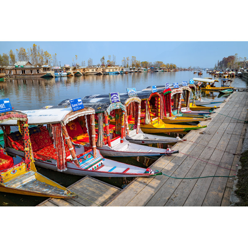 Shikara Boat, Dal Lake, Srinagar - Wrapped Canvas Print, 30cm H x 46cm W x 3.8cm D