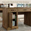 Bureau d'ordinateur Buckhorn de 58 po avec prise et 5 tiroirs, grande armoire de rangement pour bureau à domicile-15992099