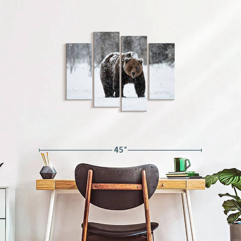 «Winter Grizzly Bear», reproduction d'art sur toile, H 22 po x l 36 po x P 1 po