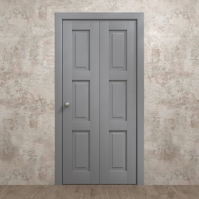 Sliding Closet Bi-Fold Doors | Ego 5010 | Sturdy Tracks Mouldings Trims Hardware Set | Wood Solid Bedroom Wardrobe Doors